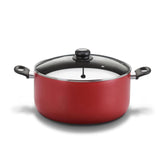 Olla Roja 36 cm con antiadherente y tapa de vidrio